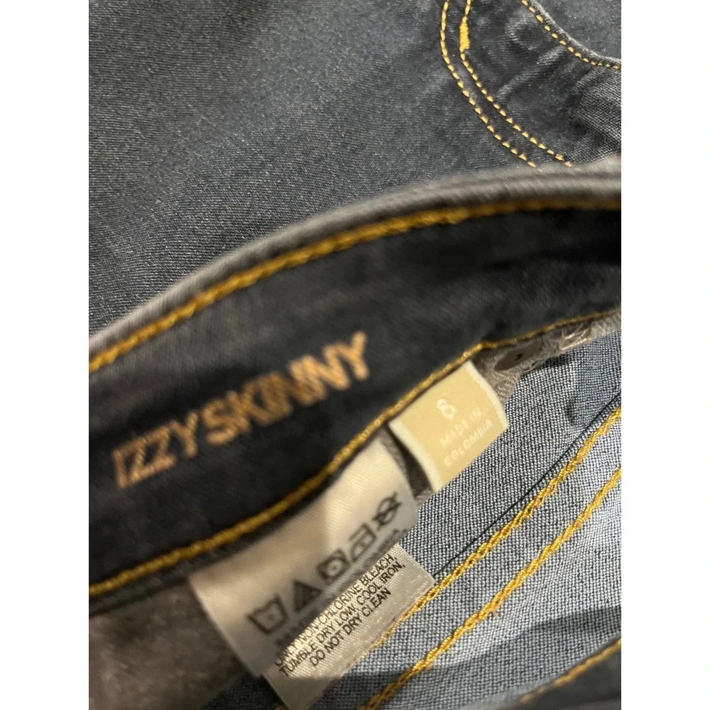 Michael Kors Izzy Skinny Jeans Womens 8‎ Dark Wash Stretch Denim Blue MK Logo